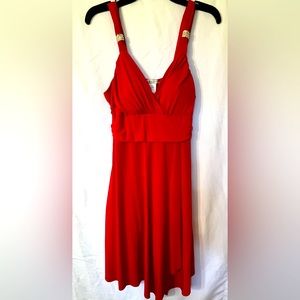 Red midi dress, size large by La Belle